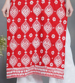 Load image into Gallery viewer, Red cotton kurta with Yoke and single button with  chikankari
