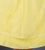 Load image into Gallery viewer, White cotton peasents top with mustard chikankari
